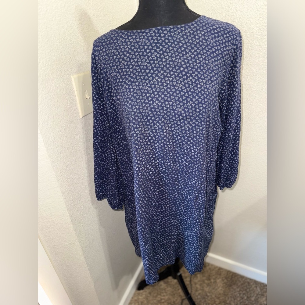 Old Navy Dress Long‎ Sleeves Navy Print- Size XL